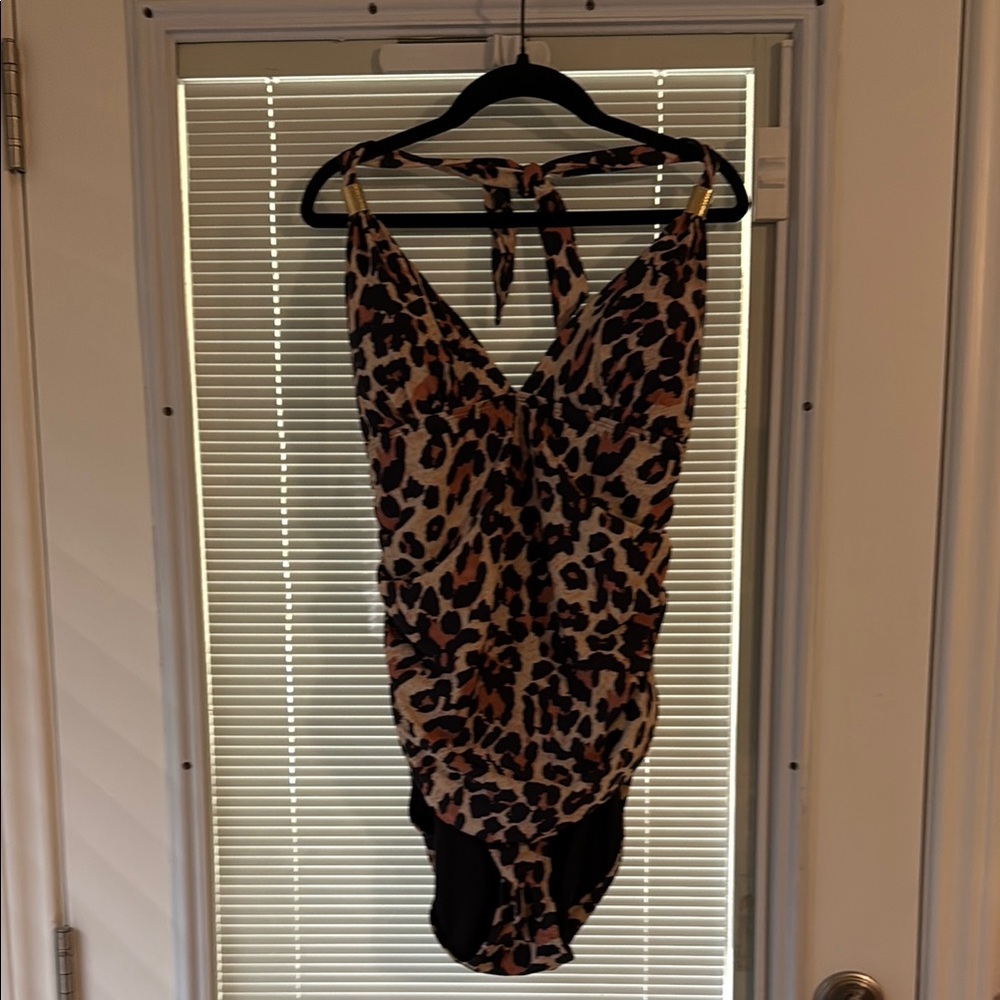 Leopard Print Halter Swimsuit